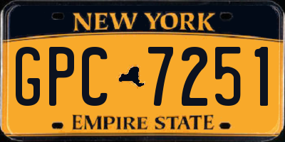 NY license plate GPC7251