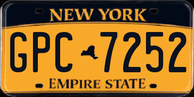 NY license plate GPC7252