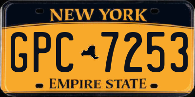 NY license plate GPC7253