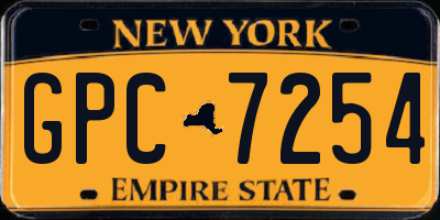 NY license plate GPC7254