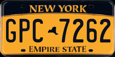 NY license plate GPC7262
