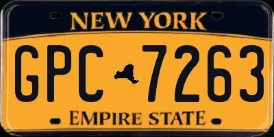 NY license plate GPC7263