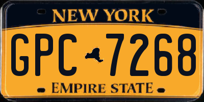 NY license plate GPC7268