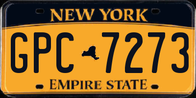 NY license plate GPC7273