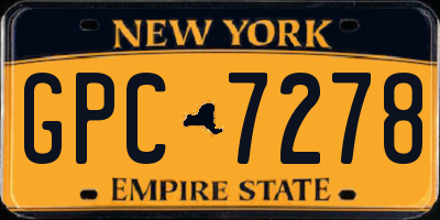 NY license plate GPC7278