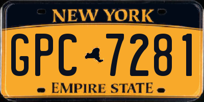 NY license plate GPC7281