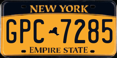 NY license plate GPC7285