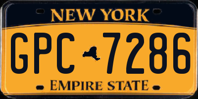 NY license plate GPC7286