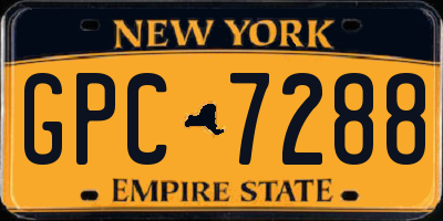 NY license plate GPC7288