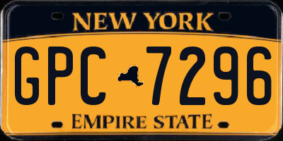 NY license plate GPC7296