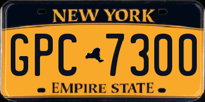NY license plate GPC7300