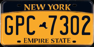 NY license plate GPC7302