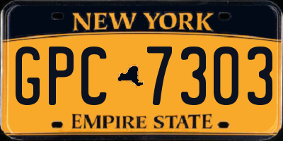 NY license plate GPC7303