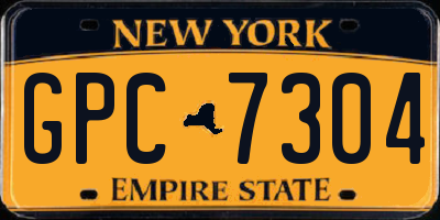 NY license plate GPC7304