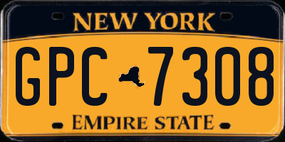 NY license plate GPC7308