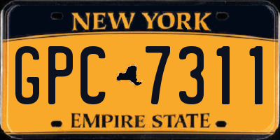 NY license plate GPC7311