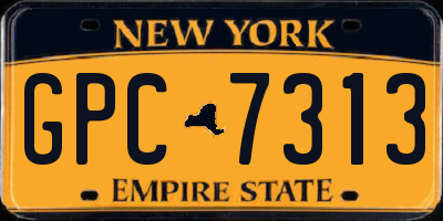 NY license plate GPC7313