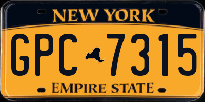 NY license plate GPC7315