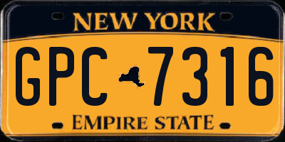 NY license plate GPC7316