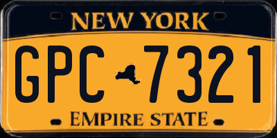 NY license plate GPC7321