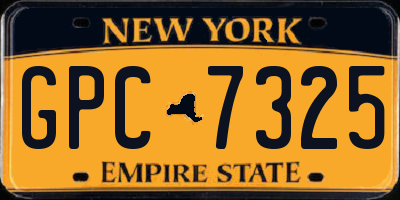 NY license plate GPC7325