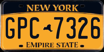 NY license plate GPC7326
