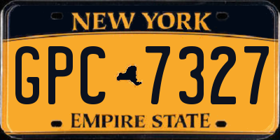 NY license plate GPC7327