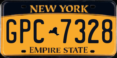 NY license plate GPC7328