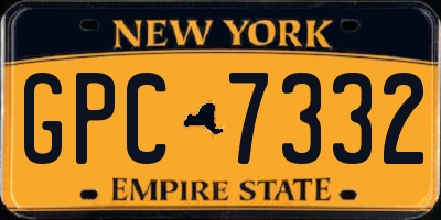 NY license plate GPC7332