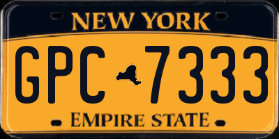 NY license plate GPC7333