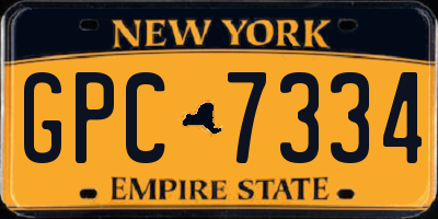 NY license plate GPC7334
