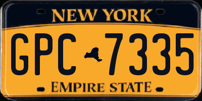 NY license plate GPC7335