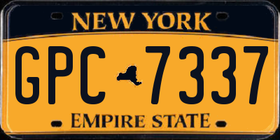 NY license plate GPC7337