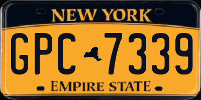 NY license plate GPC7339