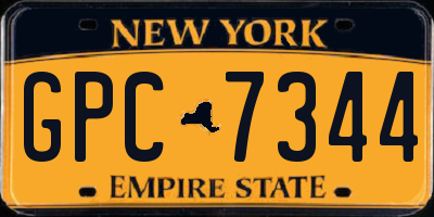 NY license plate GPC7344