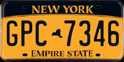 NY license plate GPC7346