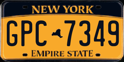 NY license plate GPC7349