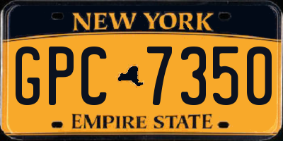 NY license plate GPC7350