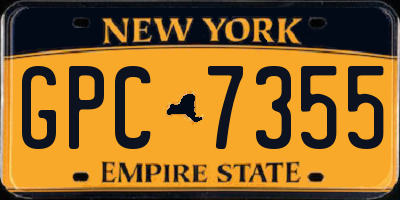 NY license plate GPC7355