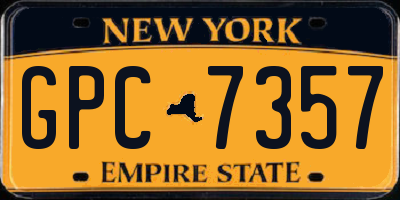 NY license plate GPC7357