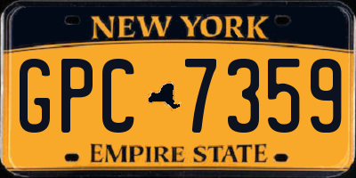 NY license plate GPC7359
