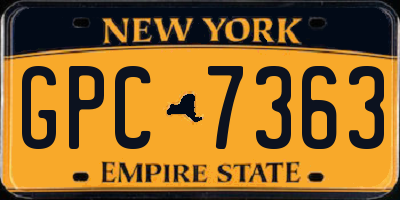 NY license plate GPC7363