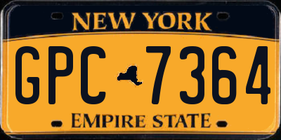 NY license plate GPC7364