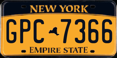 NY license plate GPC7366