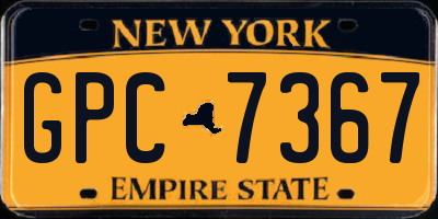 NY license plate GPC7367