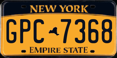 NY license plate GPC7368