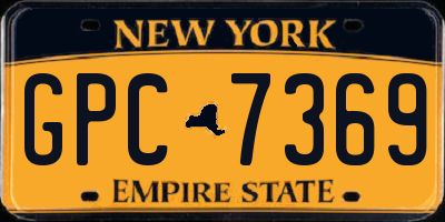 NY license plate GPC7369