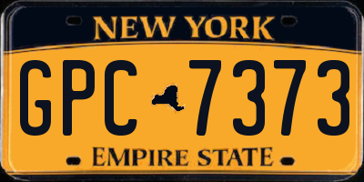 NY license plate GPC7373