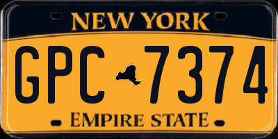 NY license plate GPC7374