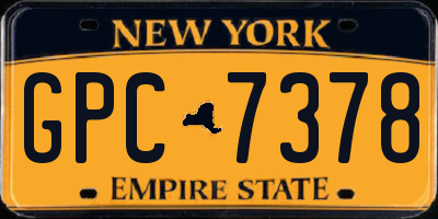 NY license plate GPC7378